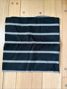 Amazon Black Pillow Cover with White Trimmed Stripes